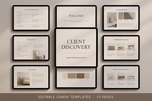 Interior Design Client Questionnaire Template | Editable Canva Discovery Form | Onboarding & Style Preference Kit - Etsy Canada