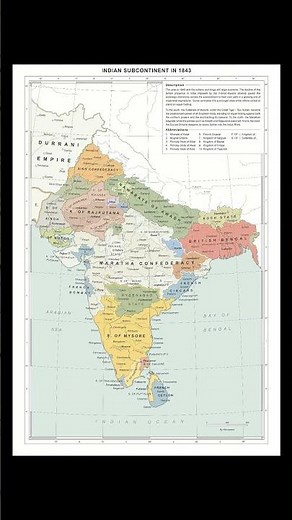 "India in 1843: A fragmented subcontinent of sultans, kingdoms empires before British dominance 🇮🇳✨️
