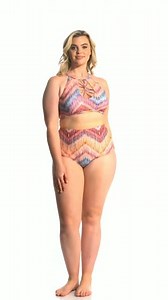 Raisins Curve Plus Size Canggu Beach Cala High Neck Bikini Top | SwimOutlet.com