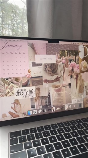 January Vision Board Wallpaper for MacBook