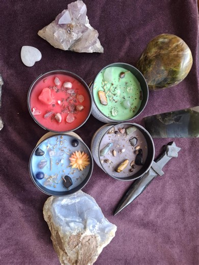 Crystal Ritual Soy Candles Set, Intention Candles for Manifestation, Protection, Abundance - Etsy