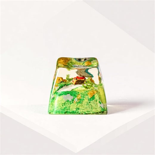 UFO Abduction Artisan Keycap | Alien Spaceship & Red Car Resin Key | Sci-fi Road Trip Art | Mechanical Keyboard Decor | X-files Fan Gift - Etsy