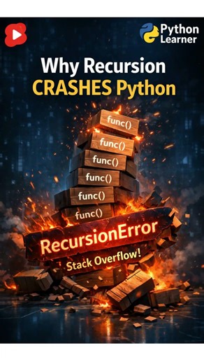#Python #PythonReels #LearnPython #ProgrammingConcepts#PythonErrors #Recursion #Code #PythonLearner