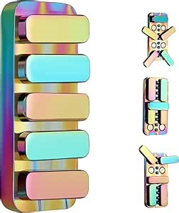 Fidget Toys for Adults - Creative Magnetic Haptic Fidget Clicker with 3 Noise Levels Loud-Quiet EDC Fidgette Toys Adults Office Class Fidget Toys Relief Stress and Anxiety ADHD Approved (Rainbow)