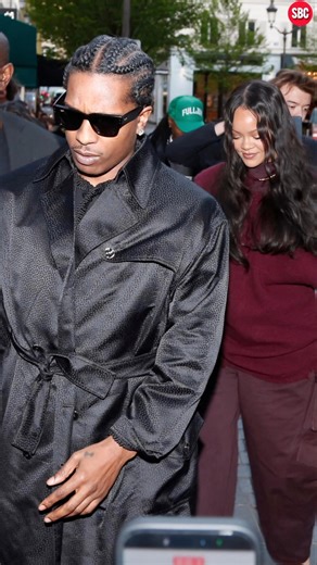 Rihanna and A$AP Rocky on a walk in Paris.
