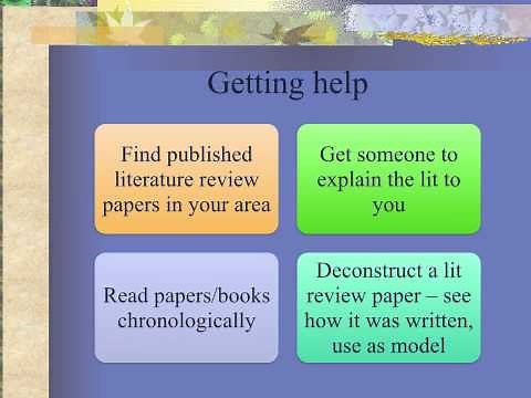 Writing the literature review chapter