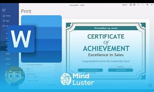 Mind Luster - Learn Creating a Certificate in Microsoft Word