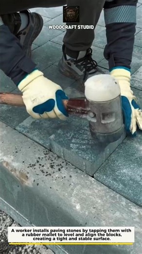Rubber Mallet Paver Installation #construction #paving #shorts