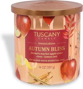 Tuscany Candle Autumn Bliss: Apple Cider & Clove Scented Fall Candle, 14 oz – Simply Fall Collection