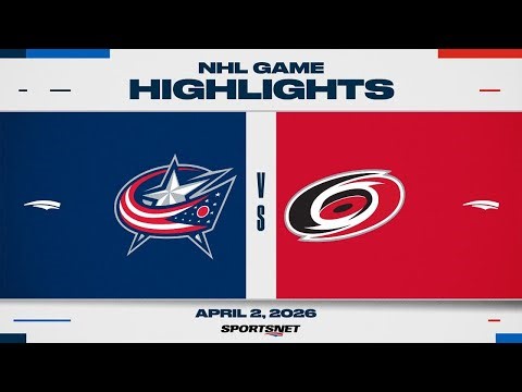 NHL Highlights | Blue Jackets vs. Hurricanes - April 2, 2026