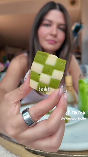 Matcha Checkerboard Cookies Recipe with a Valentine's Twist