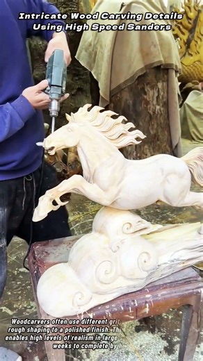 Intricate Wood Carving Details Using High Speed Sanders
