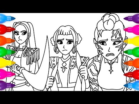 KPop Demon Hunters Coloring Pages | Draw "Mira and Zoey Found Out that Rumi is a Demon" scene