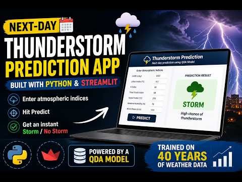 Next Day Thunderstorm Prediction App ⚡Python + Streamlit + QDA ML