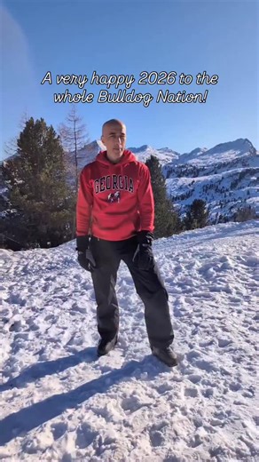 Dean Orso’s cheering on the Dawgs tonight all the way from Italy because UGA pride travels far 🐾🇮🇹 Happy New Year and Go Dawgs! | The University of Georgia College of Engineering