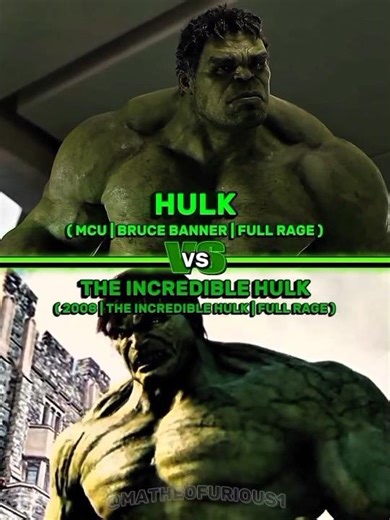 Hulk MCU VS The Incredible Hulk 2008 #vs #battle #1v1 #marvel #avengers #hulk