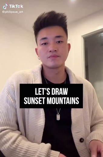 Draw Sunset Mountains - Digital Art Tutorial