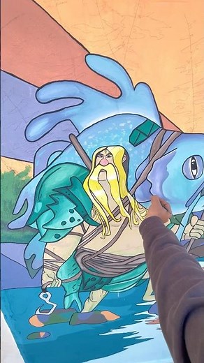 رسمت جدار كامل بشخصيه كارتون من اختراعنا 😳♥️ #رسم #فن #اكسبلور