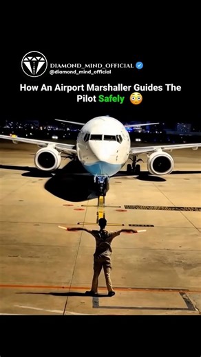 DIAMOND 💎 on Instagram: "(Follow US @diamond_mind__official) An airport marshaller guides aircraft on the ground using a system of standard hand signals and light-up wands, ensuring safe taxiing and parking. They act as a visual link between the pilot and ground control, coordinating aircraft movements, but their duties also include runway and taxiway inspections and managing ground power requests. The role demands physical fitness, coordination, and adherence to safety regulations in all weath