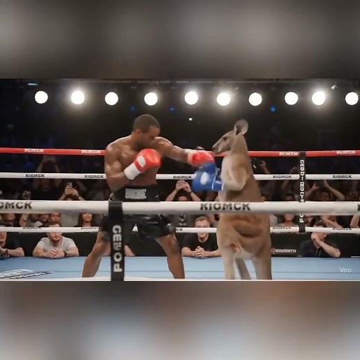 Boxer vs Muscular Kangaroo 🥊 Unbelievable Dodge Skills in the Ring! | #boxing #kangaroo #funnyvideo