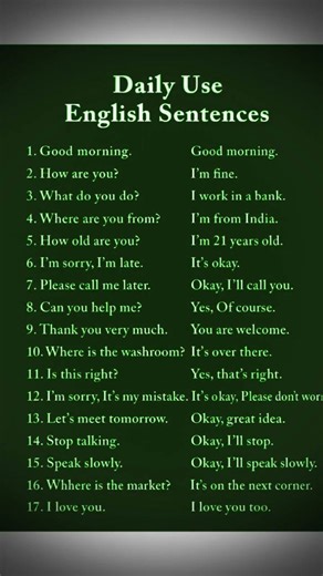 daily use English sentences