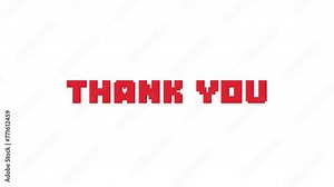 Thank You Text Animation Isolated White Background. Thank You Animation Text Effect