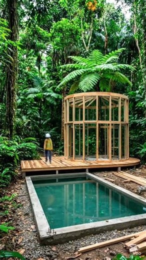 Empty Forest Plot → Luxury Gothic Cross Container House With Tower 🌳🌲🎄