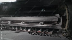 printing press in a printing house, rotating shaft. High quality FullHD footage