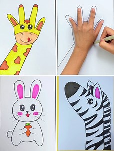 Simple to Learn Handprint Animal Drawings | Kidpid