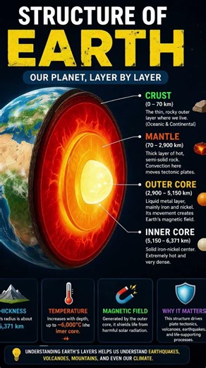 Layers of the Earth: Crust, Mantle, Core