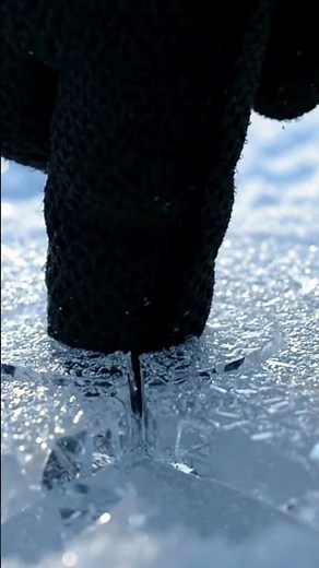 Why does ❄️ snow crust crack in a circle before dropping?