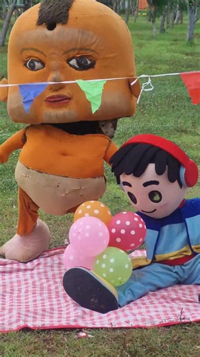 Clown dances with a stick