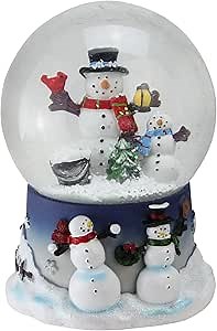 Snowman Family Musical Christmas Snow Globe - 7"
