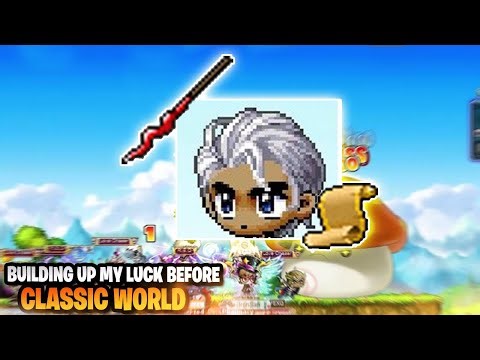 Building up my scrolling luck before Classic MapleStory launches (Chronostory Level 50 Spearman) 