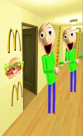 McDonalds with Nextbots Baldi, Moai and Moy