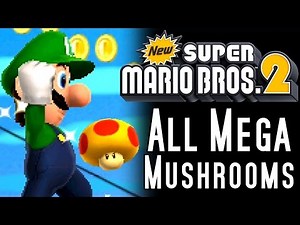 New Super Mario Bros 2 ALL MEGA MUSHROOMS & Locations (3DS)