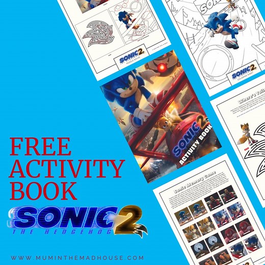 Free Sonic the Hedgehog 2 Printable Activity Book for Kids – Colouring Pages & Games