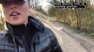 Jorgie Porter enjoys run with her dog in Instagram clip