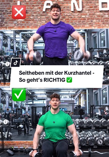 Seitheben mit der Kurzhantel - So geht’s RICHTIG ✅ #muskelaufbau #gymtips #fitnesstips #onlinecoach #gymtips