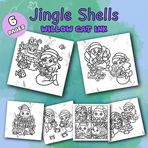 6 Printable Jingle Shell Bold and Easy Coloring Pages - Etsy Australia