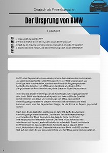 Reading German Lesetext Deutsch Leseverstehen Präsens DaF DaZ