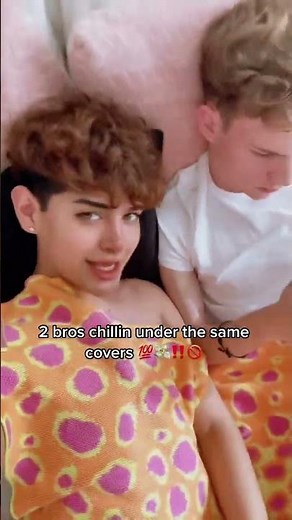 Two Buddies Relaxing Together Under a Blanket#friends #bros #chilling #blanket