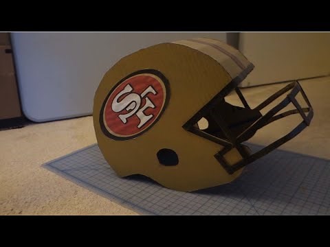 SUPERBOWL : HOW TO MAKE A SIMPLE 49ERS HELMET, OR ANY TEAM, OUT OF CARDBOARD