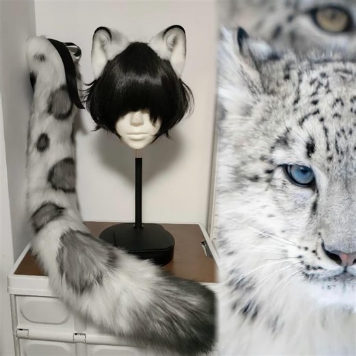 Snow Leopard Ears and Tail Set, Cosplay Snow Leopard, Faux Fur, Custom Available - Etsy