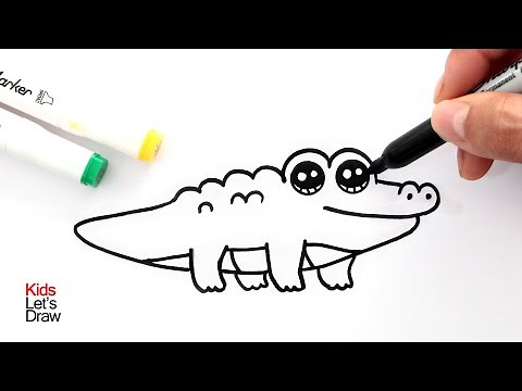 Cómo dibujar un COCODRILO kawaii | Dibujos para niños