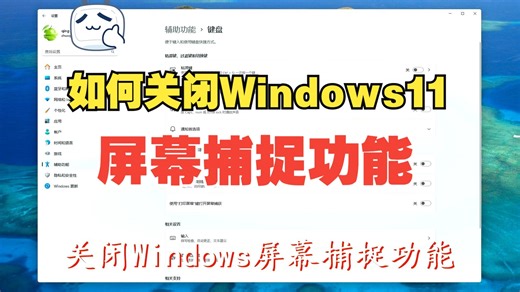 关闭Windows屏幕捕捉功能