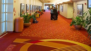 Monona Terrace reopened this past weekend after a brief closure for renovation. A standout feature is the 125,442 square feet of freshly replaced and nearly identical signature carpeting, which was worn from ten years of high use. In this video, Monona Terrace Tourism Coordinator Heather Sabin takes us on a little journey through the history of our iconic carpet and explains some of the stir of past designs. | Monona Terrace Community and Convention Center