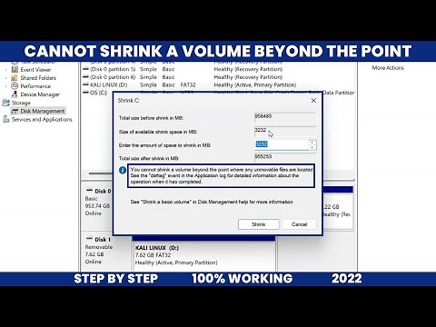 FIXED : Cannot Shrink a Volume Beyond the Point | 2022 | Windows 11