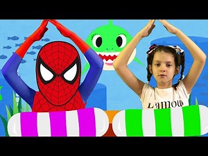 Superheroes dance with Nastya I baby shark