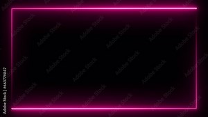 Looping Neon-Effect Rectangular Frame with Alpha Channel Transparency